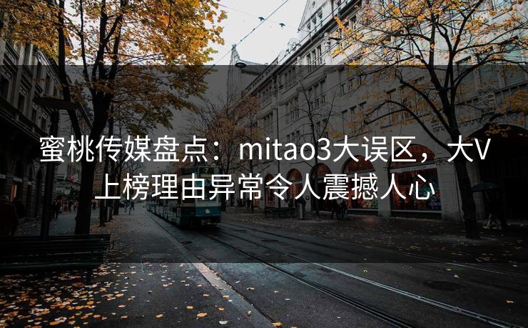 蜜桃传媒盘点：mitao3大误区，大V上榜理由异常令人震撼人心