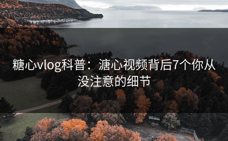 糖心vlog科普:溏心视频背后7个你从没注意的细节 糖心vlog科普:溏心视频背后7个你从没注意的细节